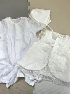 ベビードレスセット（ドレス・ベスト・帽子）　退院着　100日祝