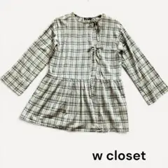 【w closet】チェック柄 フロントリボン ティアード チュニックのサムネイル