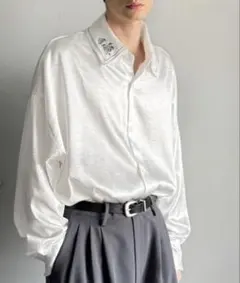 シャツ　刺繍　ビッグシルエット　メンズ　S