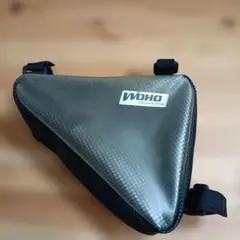 【美品】WOHO フレームバッグ 三角バッグ 自転車 バイクパッキング グレー