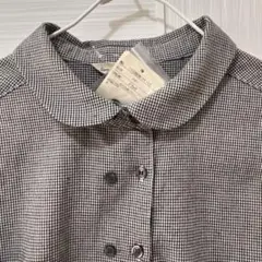 SM2ダブルボタンチェック柄 長袖ブラウス 丸襟