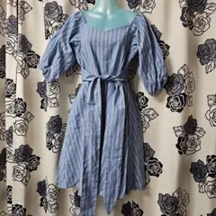 新品タグ付！dazzlin！ストライプワンピース Sサイズ！後ろファスナー！