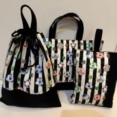 【SHIORIN様専用】サッカーボール柄の2点セット　(黒系)