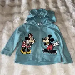 ミッキー・ミニー フード付きパーカー 水色
