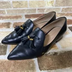 COLEHAANコールハーンブラックレザー タッセル付パンプス22㎝