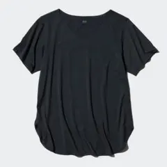 UNIQLO エアリズムシームレスVネックロングT ブラック