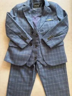 フォーマルスーツ チェック柄 ネイビーブルー