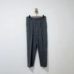 スマートアンクルパンツ　グレンチェック　ストレッチパンツ　テーパード　グレー