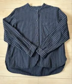 MHL. 日本製 大き目M コットン 長袖 シャツ 青ブルーマーガレット