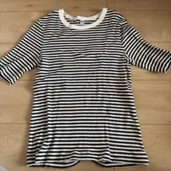 UNIQLO ストライプ 半袖Tシャツ　ボーダー　リブ