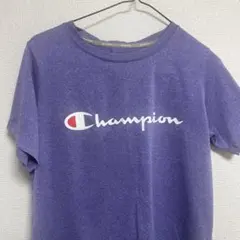 Champion パープル ロゴTシャツ