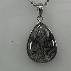 TPY0032☆ブラックルチルペンダントトップ☆高品質　天然石　美品