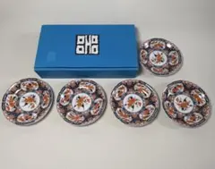 古伊万里風 小皿5枚 直径約13.4cm 元箱付