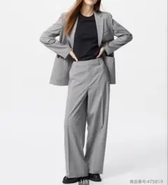 【25年モデル】UNIQLO 感動ワイドパンツ　グレー　L