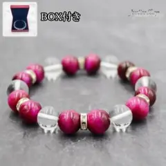 デザインブレスレット レッドタイガーアイ×水晶 10mm 南アフリカ産 天然石