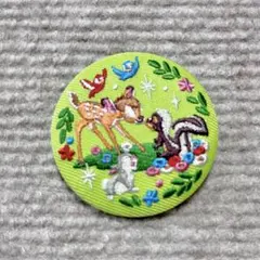 ディズニー 刺繍 缶バッジ バンビ 缶バッチ