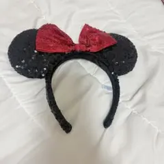 ミニー　カチューシャ 黒　赤