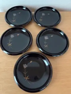 黒色漆器 銘々皿 5枚