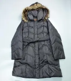 7852 BALMAIN バルマン ラクーンファー付 ダウンコート レディースM