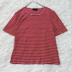 リフレクト ボーダーカットソー M 赤×白 コットン混 日本製 Tシャツのサムネイル