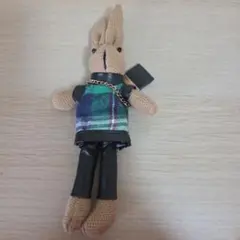 ウサギ型キーホルダー チェック柄