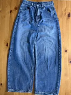 【美品】UNIQLO ユニクロ　バギーカーブジーンズ　25 ブルー　※股下72
