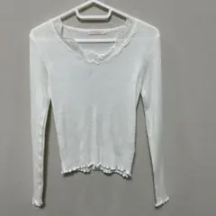 レース カットソー 長袖