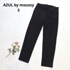 アズールバイマウジー スラックス ウエストゴム 厚手 フォーマル オフィス 黒