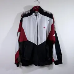 NIKE ナイキ トラックジャケット マルチカラー 白黒赤 XL メンズ 古着