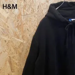 H&M コロンビア　美品　フーディー　ビックプリント　パーカー　ブラック　M
