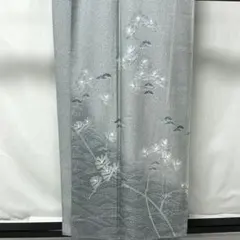 ⭐︎b866 正絹　袷　訪問着　友禅　落款　グレー　極美品　着物のサムネイル