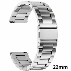 時計用 交換ベルト スマートウォッチ バンド 22mm メタル シルバー