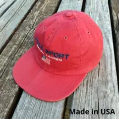 90s Polo Sport Cap　ロゴ レッドキャップ