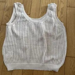 メッシュ編みニットベストXLクリーム色新品未使用未着用