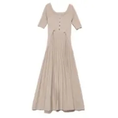 リリーブラウン lilybrown ラメニットワンピース(ベージュ)