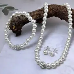 パールネックレス ブレスレット ピアス 3点セット