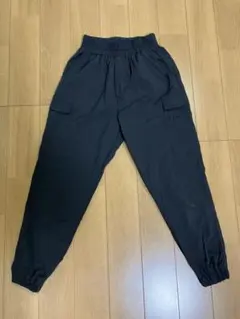 しまむら キッズ カーゴジョガーパンツ ブラック黒140