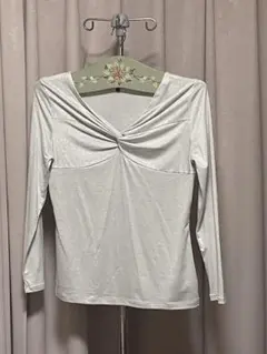 COMME CA ISM 長袖カットソー シルバー ラメ入りのサムネイル