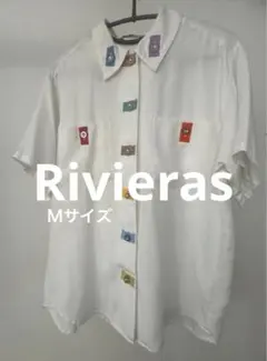 Ｍサイズ Rivieras カラフルボタン 半袖シャツ