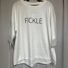 新品未使用ヤマダヤ MEDOC FICKLE ロゴプリント半袖Tシャツ ホワイトのサムネイル