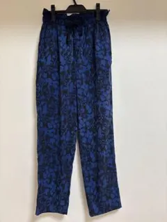 relume 青黒花柄 ワイドパンツ