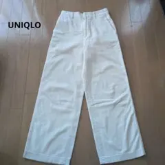 UNIQLO… コーデュロイ ワイドパンツ　アイボリー