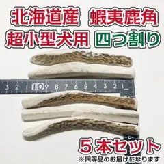超小型犬用　蝦夷鹿の角　四つ割り5本セット　北海道産　犬　おもちゃのサムネイル