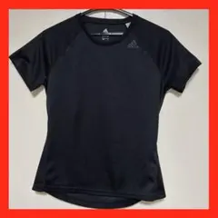 《美品》adidas Tシャツ　黒　レディース　Ｌ　climalite スポーツ