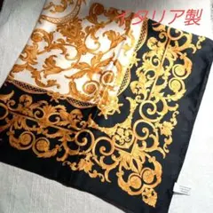 イタリア製　大盤スカーフ　バロック風金色装飾
