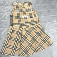 【美品】 バーバリー　チェック柄 ノースリーブワンピース 120センチ　子供
