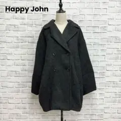 Happy John ウール ブレンド シャギー コクーン Pコート