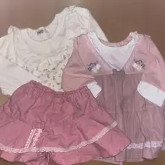 【美品】スーリー Souris トップス ボトムス 花柄 フリル リボン 3点