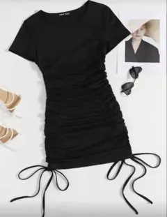 サイドドロストリボンリブワンピース