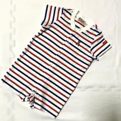 ミキハウス ロンパース 70 ボーダー クマ 半袖